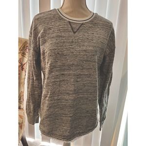 Splendid Sweater, Marled Gray, Frayed Hem, Pullover - size Medium
